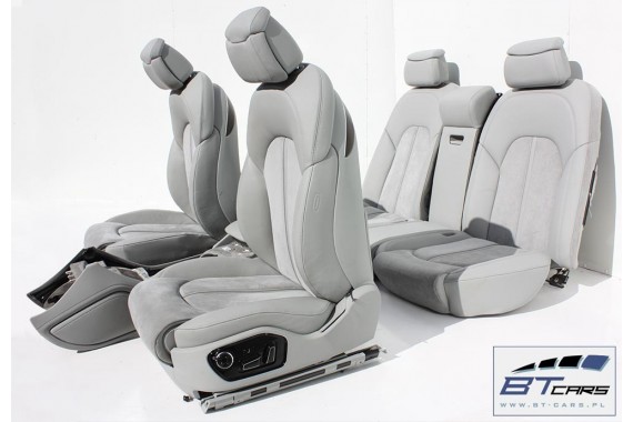 AUDI A8 FOTELE KOMPLET FOTELI siedzeń siedzenia tapicerka 4H D4 4H0 2010-2017 kolor szary + boczki + podłokietnik fotel fotele