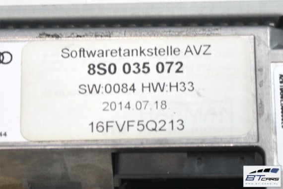 AUDI TT ZESTAW MMI 3G+ CZYTNIK 8S0035072 + PANEL 8S0919614B 8S TOUCHPAD gałka z touchpadem sterowanie 8S0035072 8S0919614B 8S