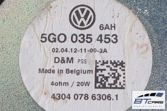 VW GOLF 7 , SPORTSVAN GŁOŚNIKI KOMPLET 5G 510 5G0035453 5G0035411B 5G0035412 ZESTAW GŁOŚNIKÓW NAGŁOŚNIENIE