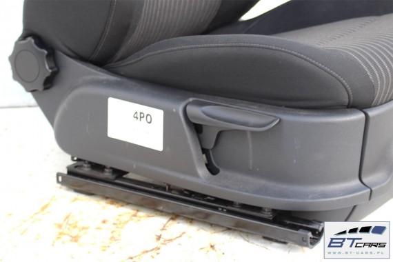 VW POLO FOTELE KOMPLET FOTELI siedzeń siedzenia tapicerka 6C 6C0 6R 6R4 6R0 5-drzwiowy welur w kolorze czarno-szarym