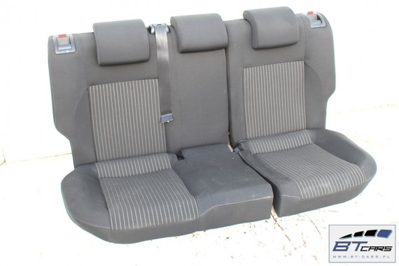 VW POLO FOTELE KOMPLET FOTELI siedzeń siedzenia tapicerka 6C 6C0 6R 6R4 6R0 5-drzwiowy welur w kolorze czarno-szarym