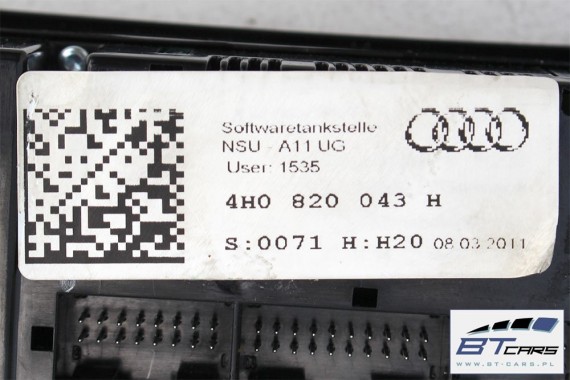 AUDI A8 S8 PANEL KLIMATYZACJI 4H0820043H 4H0820043E 4H0820043L moduł sterownik nawiewu klimy przedni przód 4H0820043H 4H0820043E