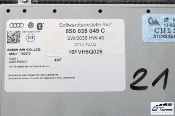 AUDI TT CZYTNIK MIB + PANEL MMI 8S0035049C 8S0919614K TOUCHPAD gałka z touchpadem sterowanie 8S0035049C 8S0919614K 8S0035049