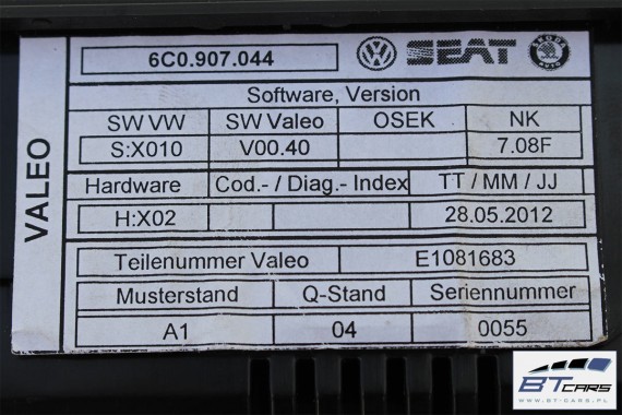 VW POLO PANEL KLIMATYZACJI KLIMY 6C0907044 6C0907044A 6C0907044B 6C0907044C 6C0907044D moduł sterownik nawiewu 6C0 907 044 C D