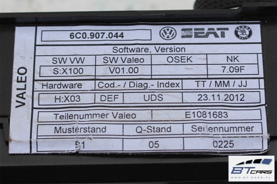 VW POLO PANEL KLIMATYZACJI KLIMY 6C0907044 6C0907044A 6C0907044B 6C0907044C 6C0907044D moduł sterownik nawiewu 6C0 907 044 C D