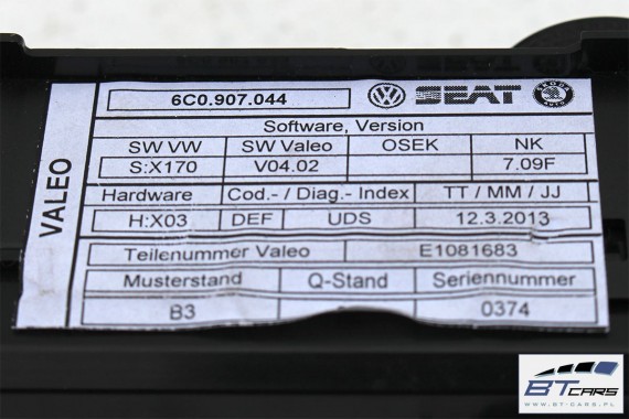 VW POLO PANEL KLIMATYZACJI KLIMY 6C0907044 6C0907044A 6C0907044B 6C0907044C 6C0907044D moduł sterownik nawiewu 6C0 907 044 C D