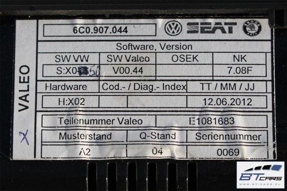 VW POLO PANEL KLIMATYZACJI KLIMY 6C0907044 6C0907044A 6C0907044B 6C0907044C 6C0907044D moduł sterownik nawiewu 6C0 907 044 C D