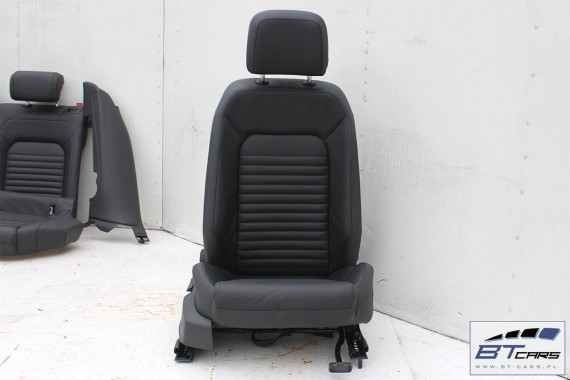 VW PASSAT B8 KOMBI FOTELE KOMPLET FOTELI siedzeń siedzenia fotel tapicerka skóra kolor czarny 3G 3G9