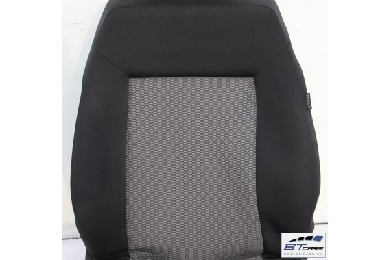 VW POLO FOTELE KOMPLET FOTELI siedzeń siedzenia tapicerka 6R 6R4 6R0 5-drzwiowy welur w kolorze czarno-szarym 6C