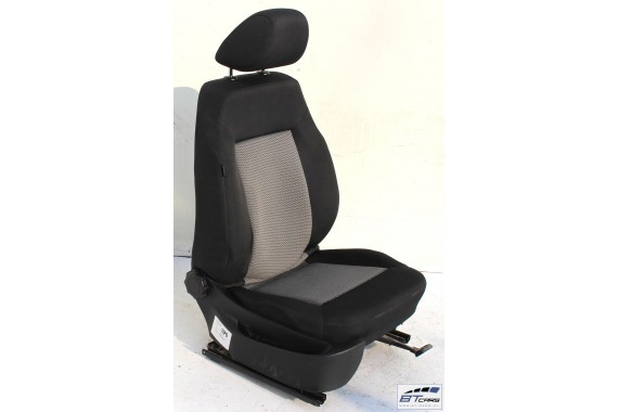 VW POLO FOTELE KOMPLET FOTELI siedzeń siedzenia tapicerka 6R 6R4 6R0 5-drzwiowy welur w kolorze czarno-szarym 6C